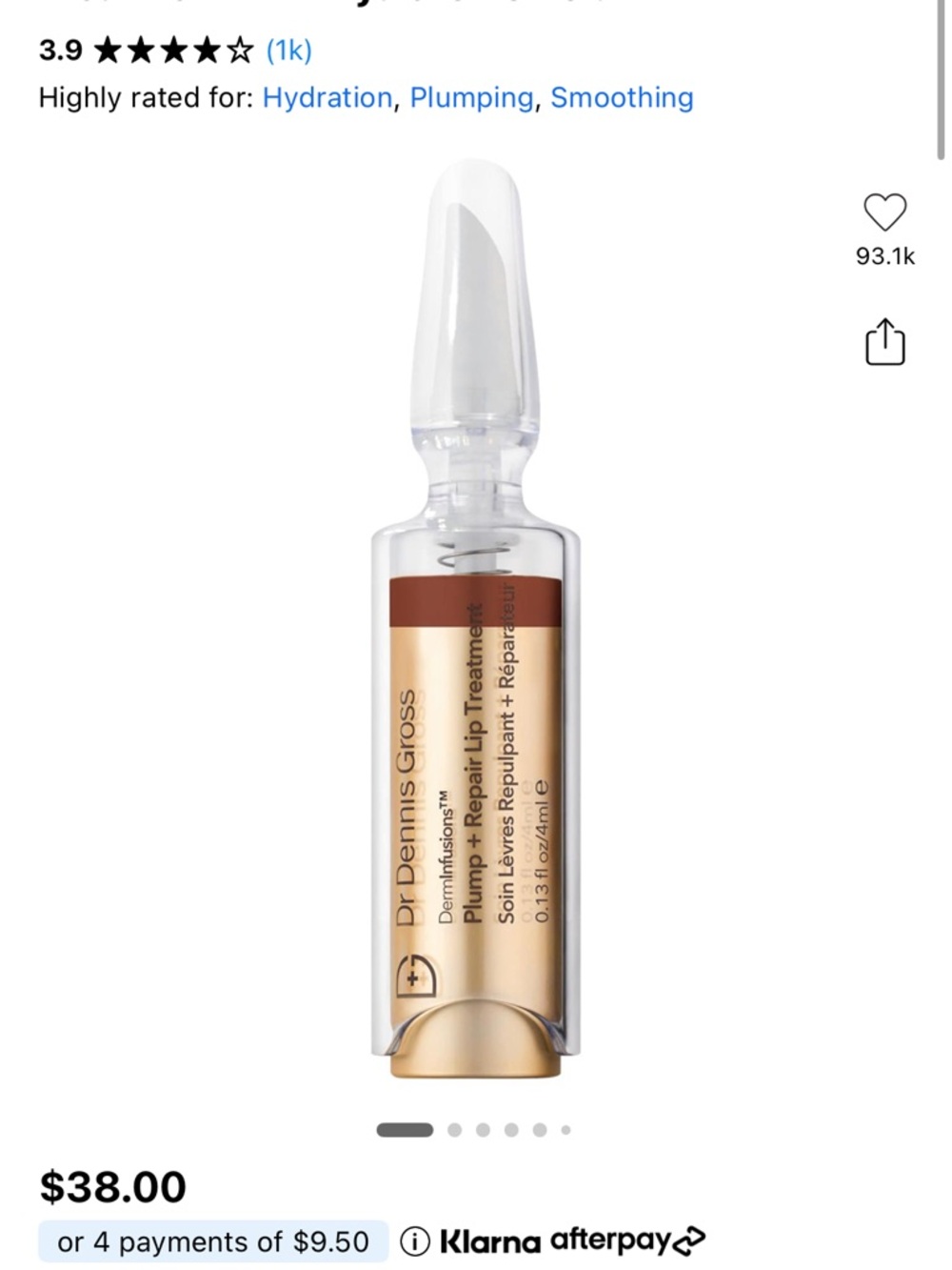 Dr. Dennis Gross Plump + Repair Lip Treatment — Gold